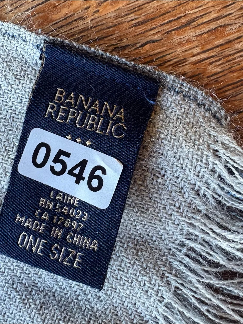 Banana Republic Striped Gray Fringed Scarf 0546